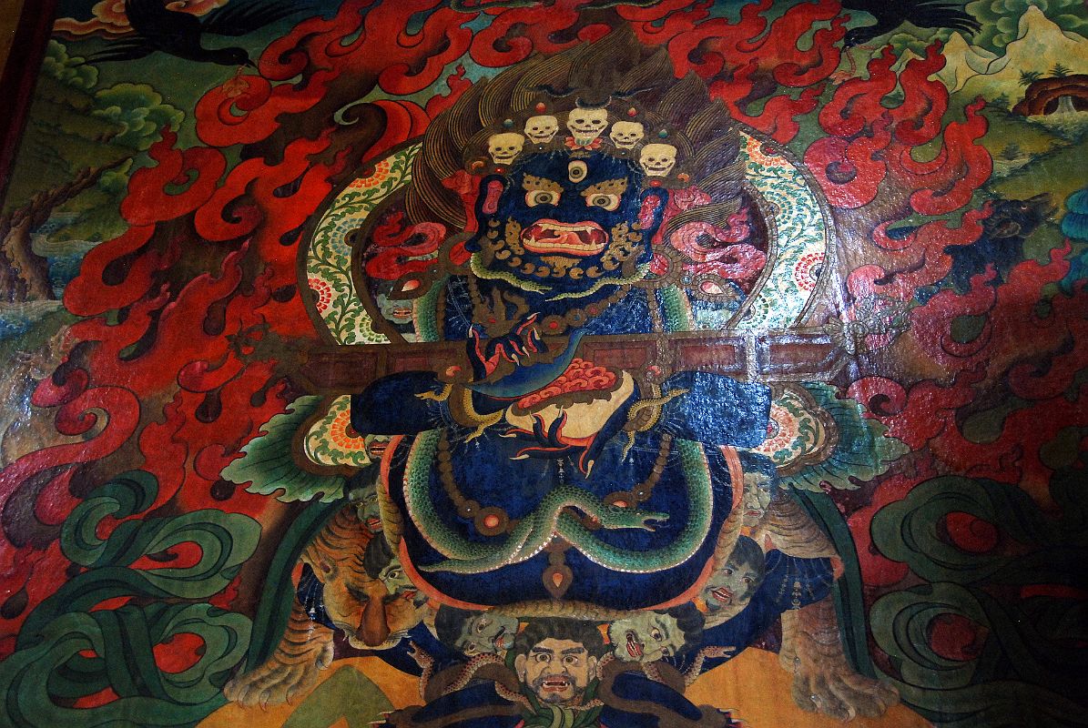 Kathmandu Boudhanath 10-3 Mahakala Painting In Jamchen Gompa 